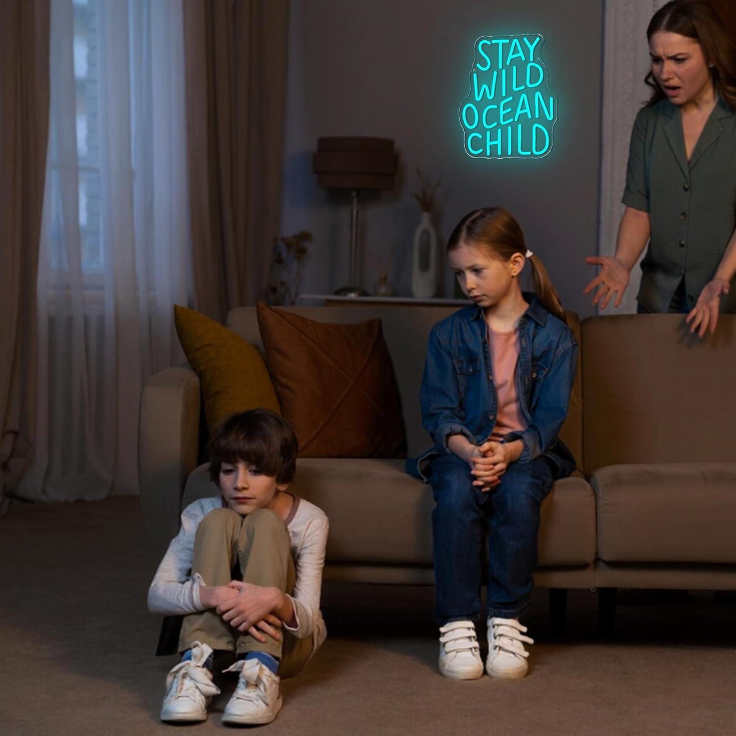 Stay Wild Ocean Child Neon Sig - Baby Nursery In 评论和价格